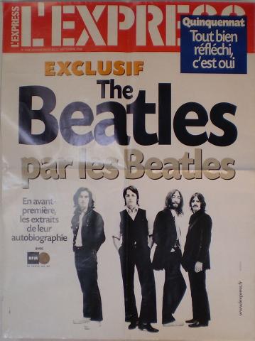 Varia (livres/magazines/divers) - Musique - Documents - THE BEATLES - The Beatles par les Beatles - L'Express 21-27/09/2000 - grande affiche de presse 80 X 59,5 cm