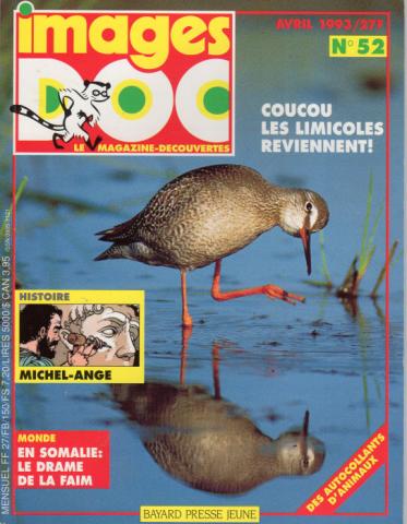 Varia (livres/magazines/divers) - Images Doc n° 52 -  - Images Doc n° 52 - avril 1993 - Coucou les limicoles reviennent !/En Somalie : le drame de la faim/Michel-Ange