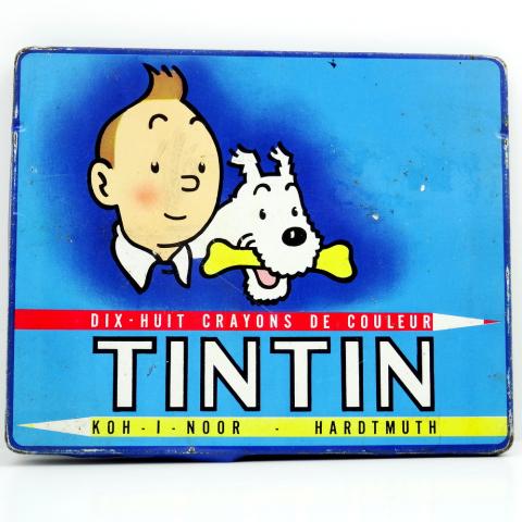 Bande Dessinée - Hergé (Tintinophilie) - Papeterie - HERGÉ - Tintin - Koh-I-Noor/Hardmuth - Boîte de 18 crayons de couleurs sérigraphiée (vide)