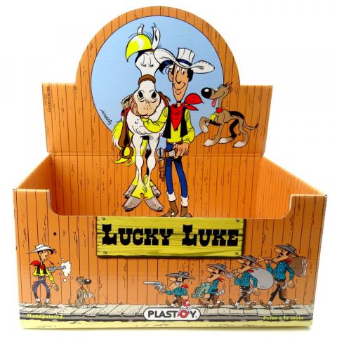 Bande Dessinée - Morris (Lucky Luke) - Documents et objets divers - MORRIS - Lucky Luke - Plastoy - boîte présentoir en carton
