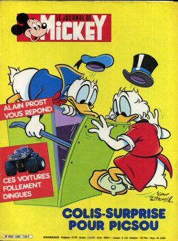 LE JOURNAL DE MICKEY n° 1682 -  - Le Journal de Mickey n° 1682 - 23/09/1984 - Colis-surprise pour Picsou/Alain Prost vous répond/Ces voitures follement dingues