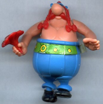 Uderzo (Asterix) - Kinder - Albert UDERZO - Astérix - Kinder 1990 - 05 - K91n5 - Obélix bouquet de fleurs (sans yeux ni bandes du pantalon)