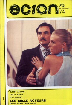 Cinéma, théâtre, télévision - Magazines -  - Écran 78 n° 74 - novembre 1978 - Robert Altman/Miklos Rozsa/Jean Renoir