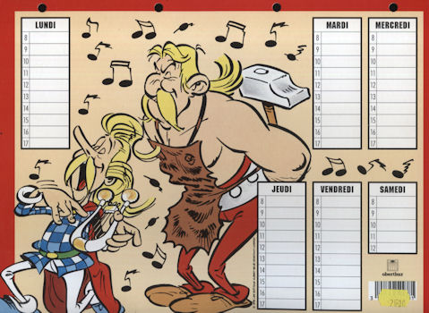 Uderzo (Asterix) - Karten, Büro - Albert UDERZO - Astérix - Oberthur - emploi du temps 1997 - Assurancetourix et Cétautomatix