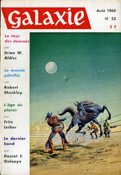 OPTA Galaxie n° 52 -  - Galaxie n° 52 - août 1968 - La Tour des damnés/Le Monde pétrifié/L'Âge du plaisir/Le Dernier bond