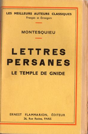 Flammarion - MONTESQUIEU - Lettres Persanes - Le temple de Gnide