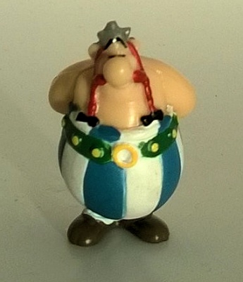 Uderzo (Asterix) - Werbung - Albert UDERZO - Astérix - Bridel/Bridelix - 1999 - Astérix et ses amis ! - figurine Obélix bleu foncé - 4 cm