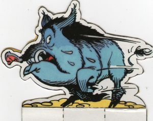 Uderzo (Asterix) - Werbung - Albert UDERZO - Astérix - Snickers - sanglier découpé de la boîte