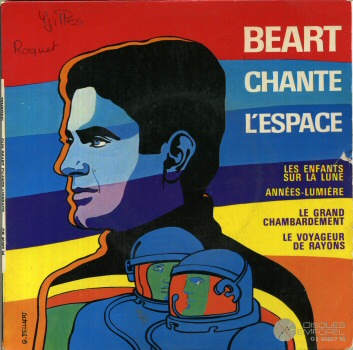 Science Fiction/Fantastiche - verschiedene Dokumente - Guy BÉART - Béart chante l'espace - disque vinyle 45 tours illustré par Pellaert