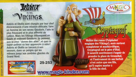 Uderzo (Asterix) - Kinder - Albert UDERZO - Astérix - Kinder 2007 (Vikings) - BPZ Cryptograf