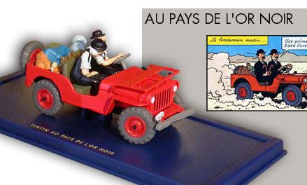 Hergé - Figuren - HERGÉ - En voiture Tintin - 07 - Tintin au pays de l'or noir, la jeep rouge