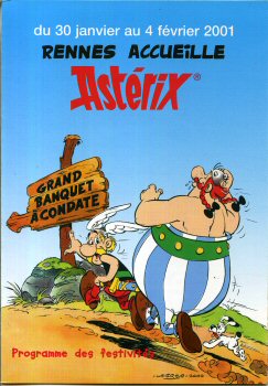 Uderzo (Asterix) - Verschiedene Dokumente u. Objekte - Albert UDERZO - Astérix à Rennes - Rennes accueille Astérix - prospectus format A6 plié
