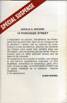 ALBIN MICHEL Spécial suspense - Gerald A. BROWNE - 19 Purchase Street