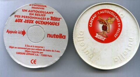 Uderzo (Asterix) - Werbung - Albert UDERZO - Astérix - Nutella - 2000 - Astérix aux jeux olympiques - couvercle du pot