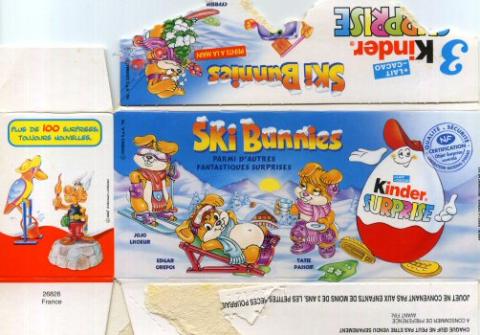 Uderzo (Asterix) - Kinder - Albert UDERZO - Astérix - Kinder 1997 (chez les Indiens) - emballage carton modèle Ski Bunnies