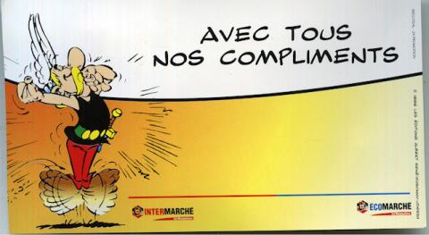 Uderzo (Asterix) - Werbung - Albert UDERZO - Astérix - Intermarché - Galette des rois 1997 - Avec tous nos compliments - Petit carton d'accompagnement