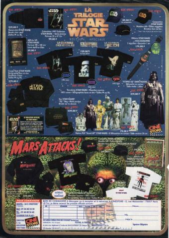 Star Wars - Werbung - George LUCAS - Star Wars - Ciné Store/Tele K7 - La Trilogie Star Wars/Mars Attacks - page promotionnelle