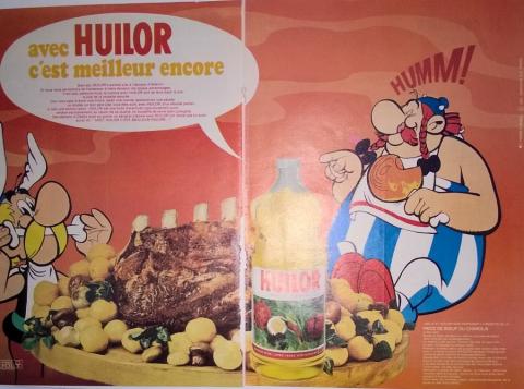 Uderzo (Asterix) - Werbung - Albert UDERZO - Astérix - Huilor - Avec Huilor c'est meilleur encore - Pièce de bœuf du Charolix - double page publicitaire extraite d'un magazine