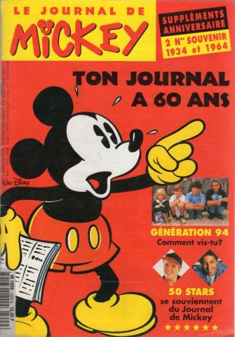LE JOURNAL DE MICKEY n° 2209 -  - Le Journal de Mickey n° 2209 S - 19/10/1994 - Ton journal a 60 ans/Génération 94 : comment vis-tu ?/50 stars se souviennent du Journal de Mickey