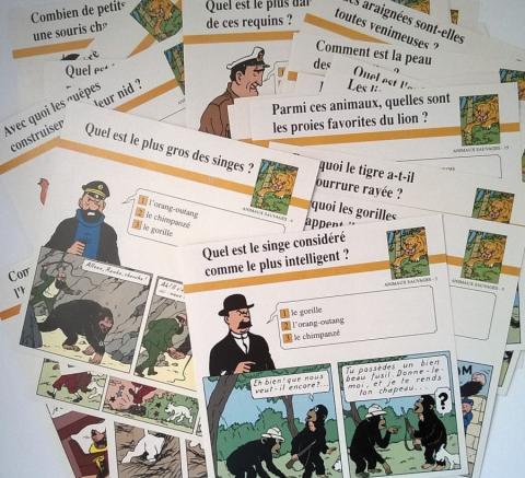 Hergé (Tintinophilie) - En voiture Tintin (Atlas) -  - Atlas - fiches Tintin - Animaux sauvages - 3-5/12/15/16/18/23/26/29/33/39/44/60/61/70/73/75/84/99/103/105/114/116/118/120/122/124/125 - 30 fiches (sur 130)