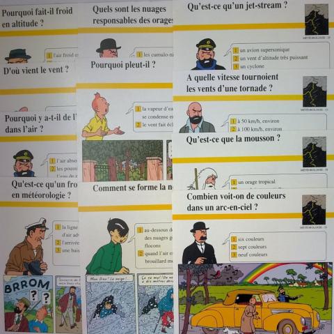 Hergé (Tintinophilie) - En voiture Tintin (Atlas) -  - Atlas - fiches Tintin - Météorologie - 7/8/9/13/18/23/26/29/33/38/53 - 11 fiches (sur 71)