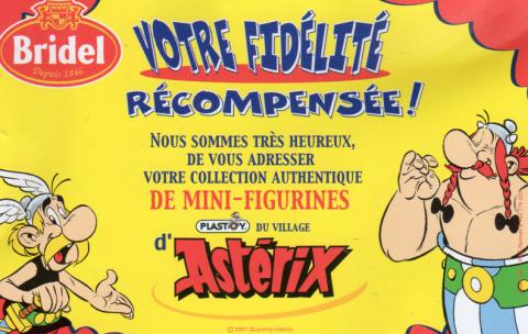 Uderzo (Asterix) - Werbung - Albert UDERZO - Astérix - Bridel/Bridelix - Votre fidélité récompensée ! - Carton d'accompagnement - 12,5 x 8 cm