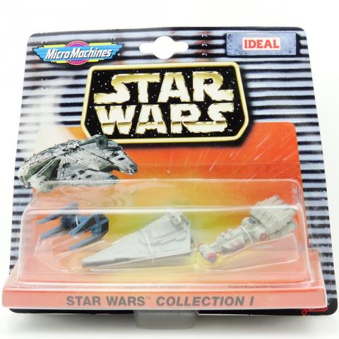 Star Wars - jeux, jouets, figurines -  - Star Wars - Ideal/Galoob Micro Machines - 96607 - Collection I - Tie Interceptor, Imperial Star Destroyer, Rebel Blockade Runner
