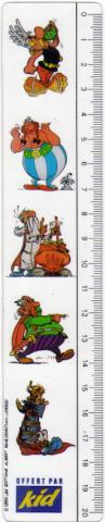 Uderzo (Asterix) - Werbung - Albert UDERZO - Astérix - Danone Kid - 1994 - double-décimètre illustré - Astérix, Obélix, Panoramix, Abraracourcix, Assurancetourix