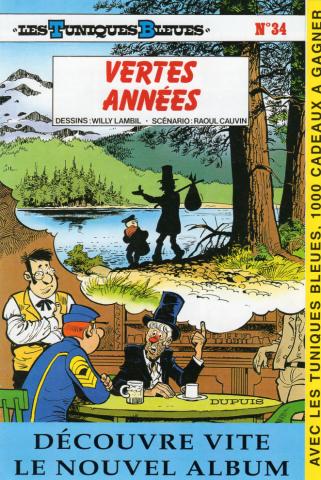 Les TUNIQUES BLEUES - Willy LAMBIL - Lambil - Les Tuniques Bleues n° 34 - Vertes années - prospectus publicitaire/jeu concours