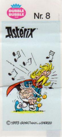 Uderzo (Asterix) - Werbung - Albert UDERZO - Astérix - Fleer - Dubble Bubble Gum - 1993 - Sticker - Nr. 8 - Assurancetourix