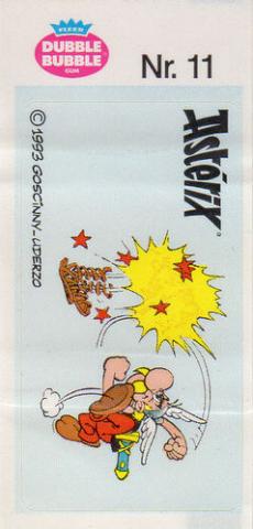 Uderzo (Asterix) - Werbung - Albert UDERZO - Astérix - Fleer - Dubble Bubble Gum - 1993 - Sticker - Nr. 11 - Astérix bagarre