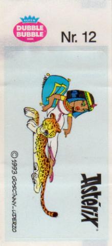Uderzo (Asterix) - Werbung - Albert UDERZO - Astérix - Fleer - Dubble Bubble Gum - 1993 - Sticker - Nr. 12 - Cléopâtre panthère