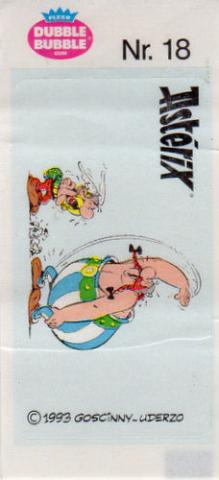 Uderzo (Asterix) - Werbung - Albert UDERZO - Astérix - Fleer - Dubble Bubble Gum - 1993 - Sticker - Nr. 18 - Astérix et Obélix rigolent