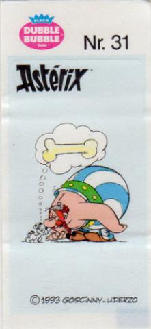 Uderzo (Asterix) - Werbung - Albert UDERZO - Astérix - Fleer - Dubble Bubble Gum - 1993 - Sticker - Nr. 31