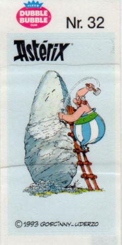 Uderzo (Asterix) - Werbung - Albert UDERZO - Astérix - Fleer - Dubble Bubble Gum - 1993 - Sticker - Nr. 32