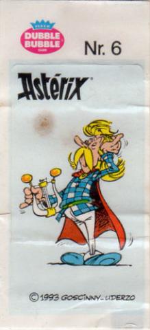 Uderzo (Asterix) - Werbung - Albert UDERZO - Astérix - Fleer - Dubble Bubble Gum - 1993 - Sticker - Nr. 6 - Assurancetourix
