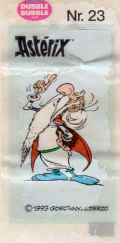Uderzo (Asterix) - Werbung - Albert UDERZO - Astérix - Fleer - Dubble Bubble Gum - 1993 - Sticker - Nr. 23 - Panoramix doigt levé