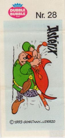Uderzo (Asterix) - Werbung - Albert UDERZO - Astérix - Fleer - Dubble Bubble Gum - 1993 - Sticker - Nr. 28 - Abraracourcix désespéré