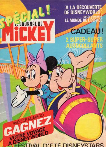 LE JOURNAL DE MICKEY n° 1519 -  - Le Journal de Mickey n° 1519 - 09/08/1981 - Spécial ! Festival d'été Disneystars/À la découverte de Disneyworld : cette semaine, le monde de l'espace/En cadeau ! 2 super-super autocollants/Avec ce numéro, gagnez votre voy