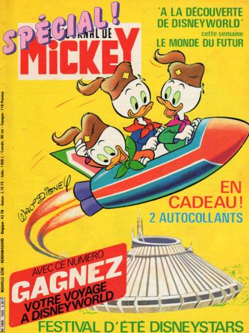 LE JOURNAL DE MICKEY n° 1520 -  - Le Journal de Mickey n° 1520 - 16/08/1981 - Spécial ! Festival d'été Disneystars/À la découverte de Disneyworld : cette semaine, le monde du futur/En cadeau ! 2 autocollants/Avec ce numéro, gagnez votre voyage à Disneywor