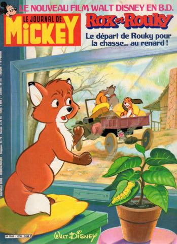 LE JOURNAL DE MICKEY n° 1536 -  - Le Journal de Mickey n° 1536 - 06/12/1981 - Rox et Rouky le nouveau film Walt Disney en B.D. Le départ de Rouky pour la chasse... au renard !