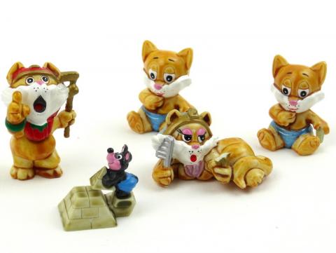 Kinder surprise Ferrero (collection) -  - Kinder - 1998 - Metzi Cats - 3 Carlo Calzone (1/3)/4 Oracelus (1/2)/7 Cleopatra (1/2)/9 Miezi und Mausi/9 Miezi