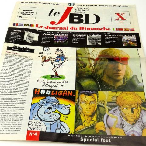 Le JBD, le Journal de la bande dessinée n° 4 -  - Le JBD/Le Journal de la bande dessinée n° 4 - 21/06/1998 - Spécial foot - supplément au Journal du Dimanche
