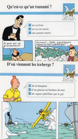 Hergé (Tintinophilie) - En voiture Tintin (Atlas) -  - Atlas - fiches Tintin - Océans et mers - 41/44 - 2 fiches (sur 70)