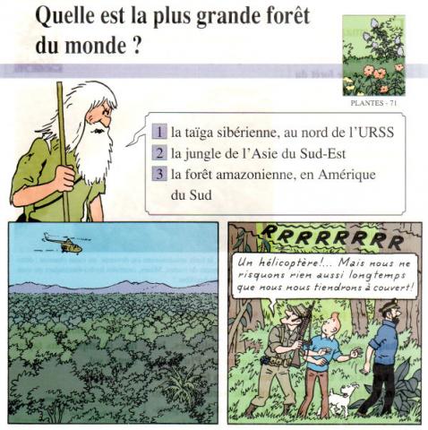 Hergé (Tintinophilie) - En voiture Tintin (Atlas) -  - Atlas - fiches Tintin - Plantes - 71 - Quelle est la plus grande forêt du monde ?