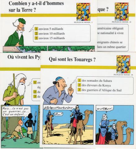 Hergé (Tintinophilie) - En voiture Tintin (Atlas) -  - Atlas - fiches Tintin - Peuples du monde - 2/23/32/48 - 4 fiches (sur 86)