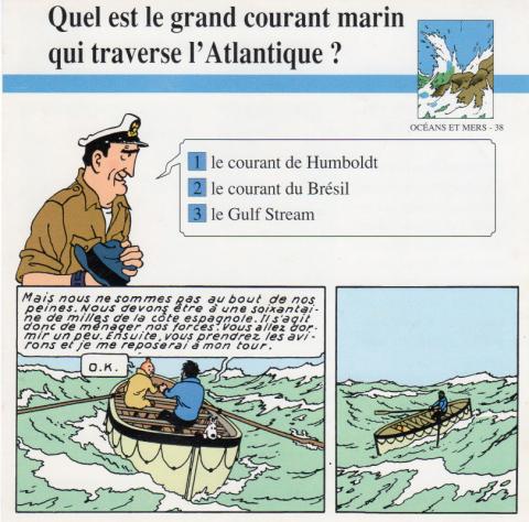Hergé (Tintinophilie) - En voiture Tintin (Atlas) -  - Atlas - fiches Tintin - Océans et mers - 38 - Quel est le grand courant marin qui traverse l'Atlantique ?