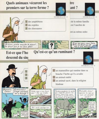 Hergé (Tintinophilie) - En voiture Tintin (Atlas) -  - Atlas - fiches Tintin - Histoire de la vie - 12/15/20/63 - 4 fiches (sur 96)