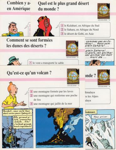 Hergé (Tintinophilie) - En voiture Tintin (Atlas) -  - Atlas - fiches Tintin - Géographie - 15/16/23/76/83 - 5 fiches (sur 126)