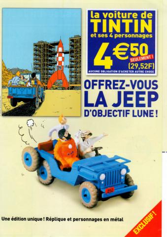 Hergé (Tintinophilie) - En voiture Tintin (Atlas) - HERGÉ - Tintin - Atlas - Offrez-vous la jeep d'Objectif Lune ! - prospectus promotionnel